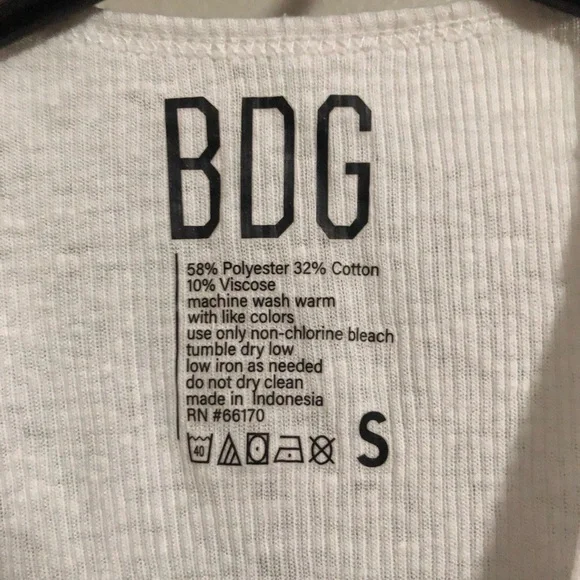 Urban Outfitters BDG Godfather Cropped Ribbed Tank Top in Ivory Women’s Size S - Picture 5 of 5